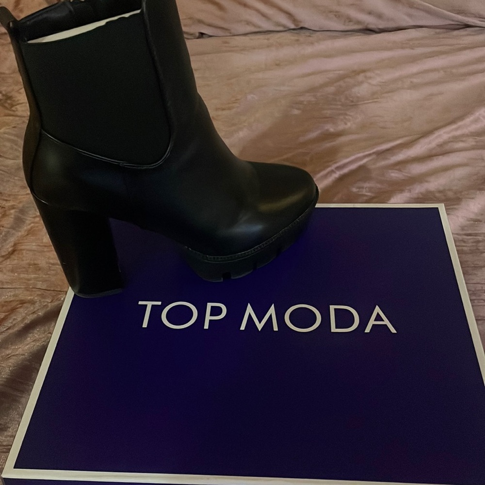 Black combat boots